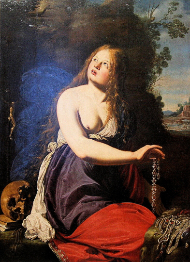 Jan Sanders van Hemessen Sainte Marie Madeleine renoncant aux richesses de ce monde.